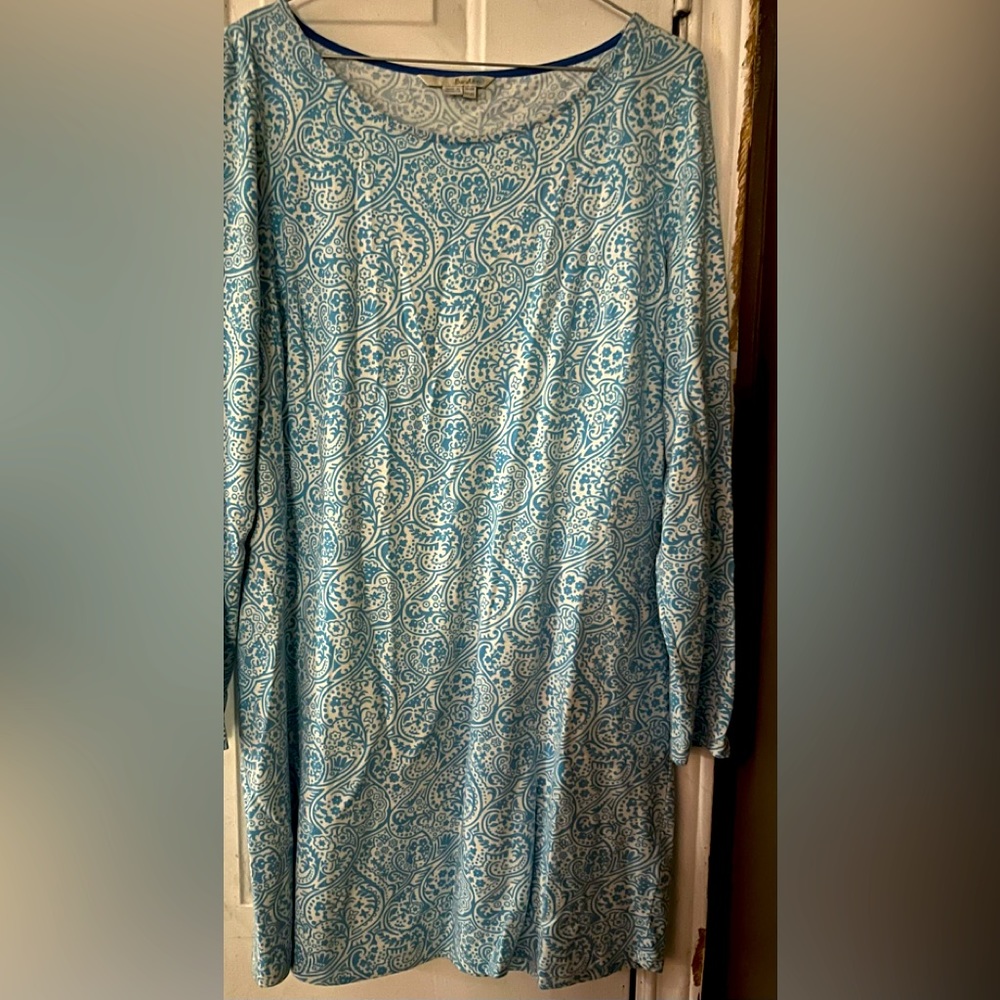 Boden dress misses size UK 14R US 10R elegant paisley blue